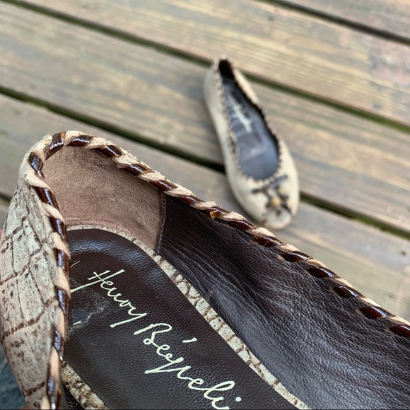 Henry Beguelin Designer Peep Toe Leather Kitten Heel | Size 6 - Picture 11 of 11